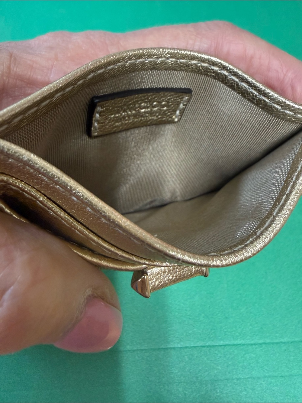 Gold Quilted Jimmy Choo Card Holder - never used - Picture 3 of 3